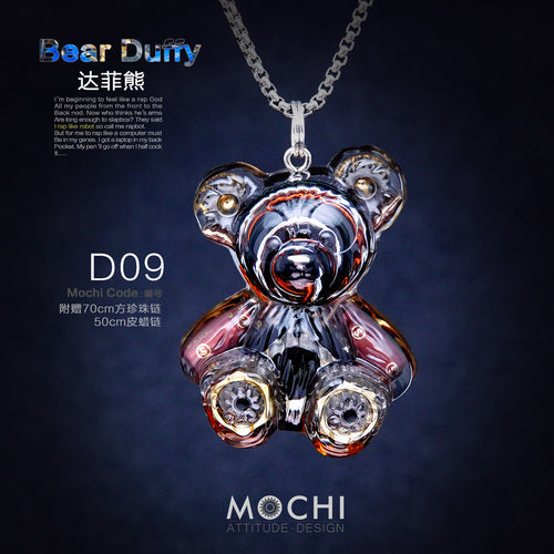 Creative Cyberpunk Duffy Bear Couple Necklace Sweatshirt Pendant