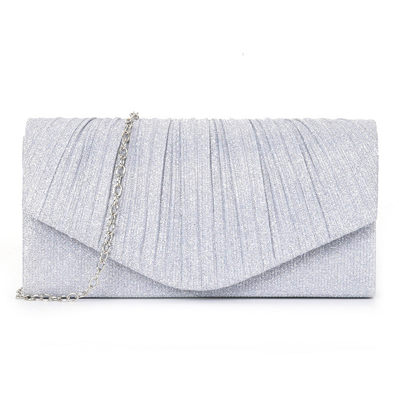 pleated striped veil flashing material handbag
