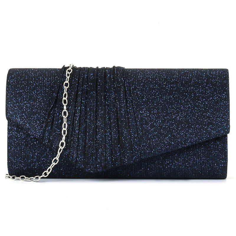Flash material wrinkle zipper bag cover handbag