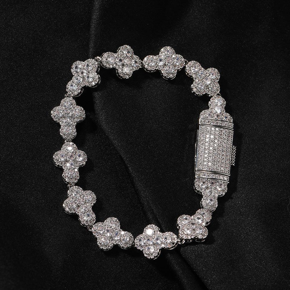 mens gold cross moissanite chain necklace