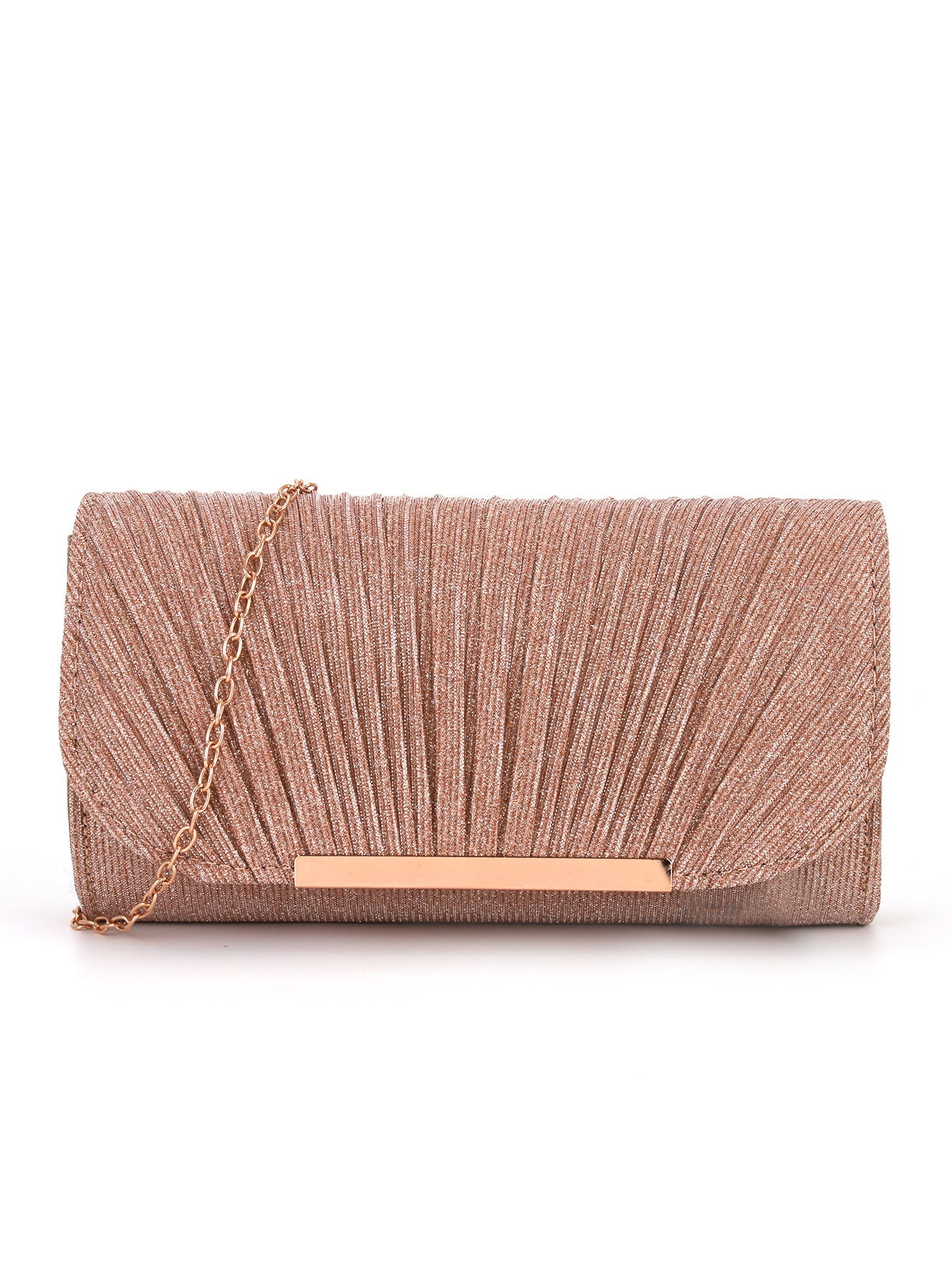 Pleated high sewing round bottom hand-held evening bag