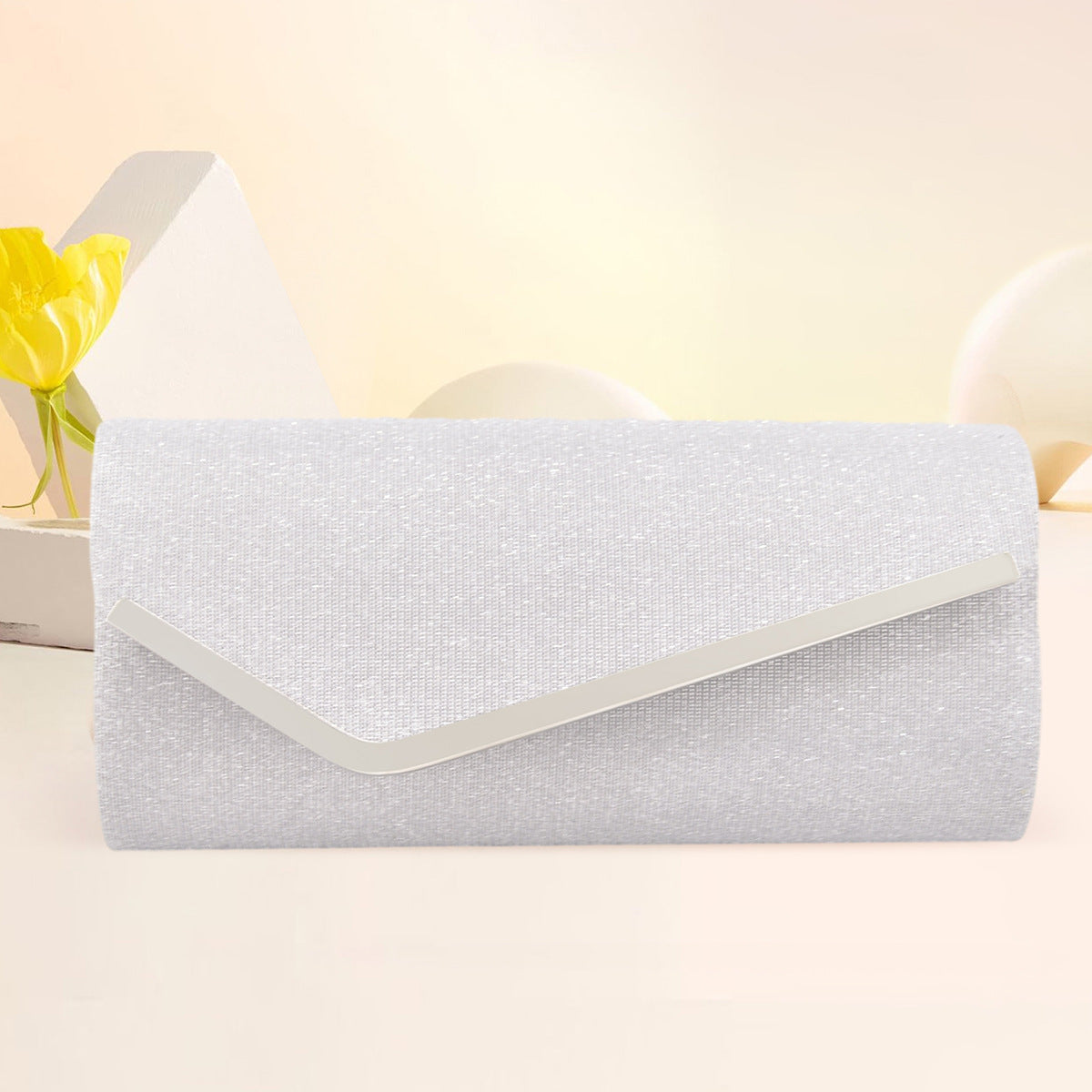 Round bottom metal flap versatile cosmetic bag