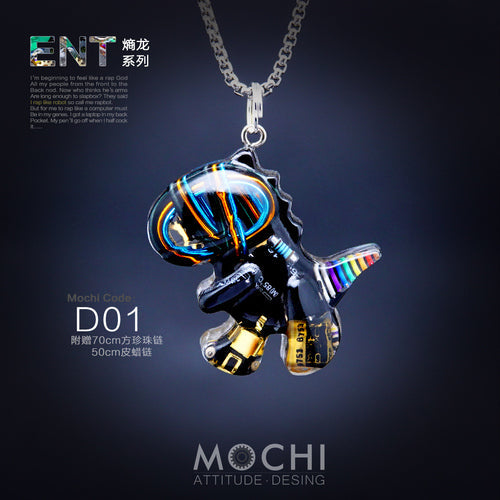 Original Cyberpunk Little Dinosaur Delicate High Design Couple Necklace