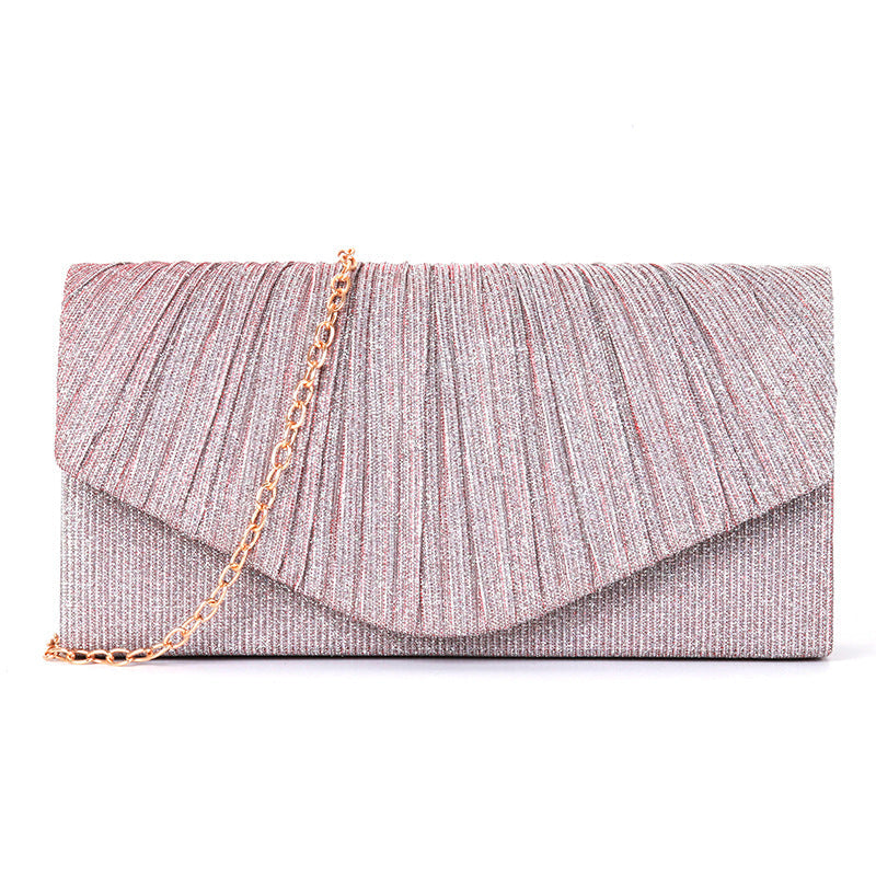 pleated striped veil flashing material handbag
