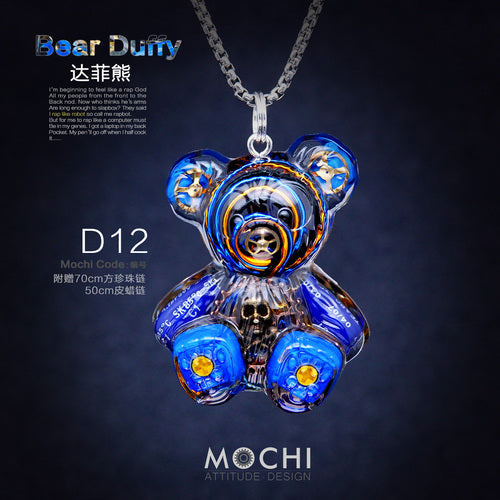 Creative Cyberpunk Duffy Bear Couple Necklace Sweatshirt Pendant