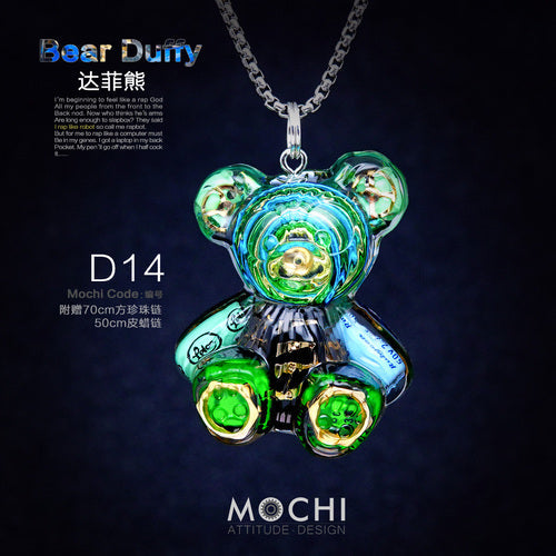 Creative Cyberpunk Duffy Bear Couple Necklace Sweatshirt Pendant