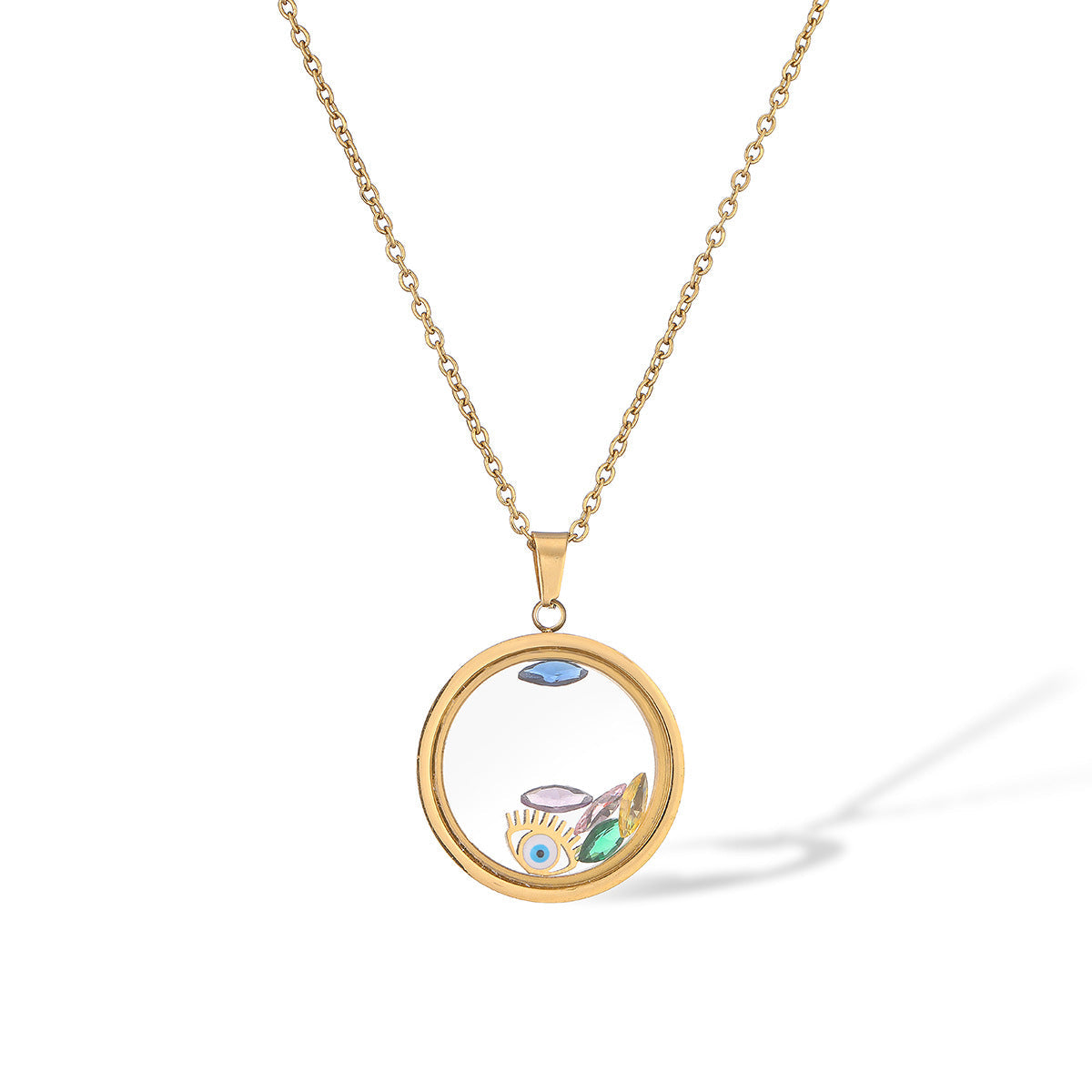 Devil's Eye Geometric Pendant Necklace