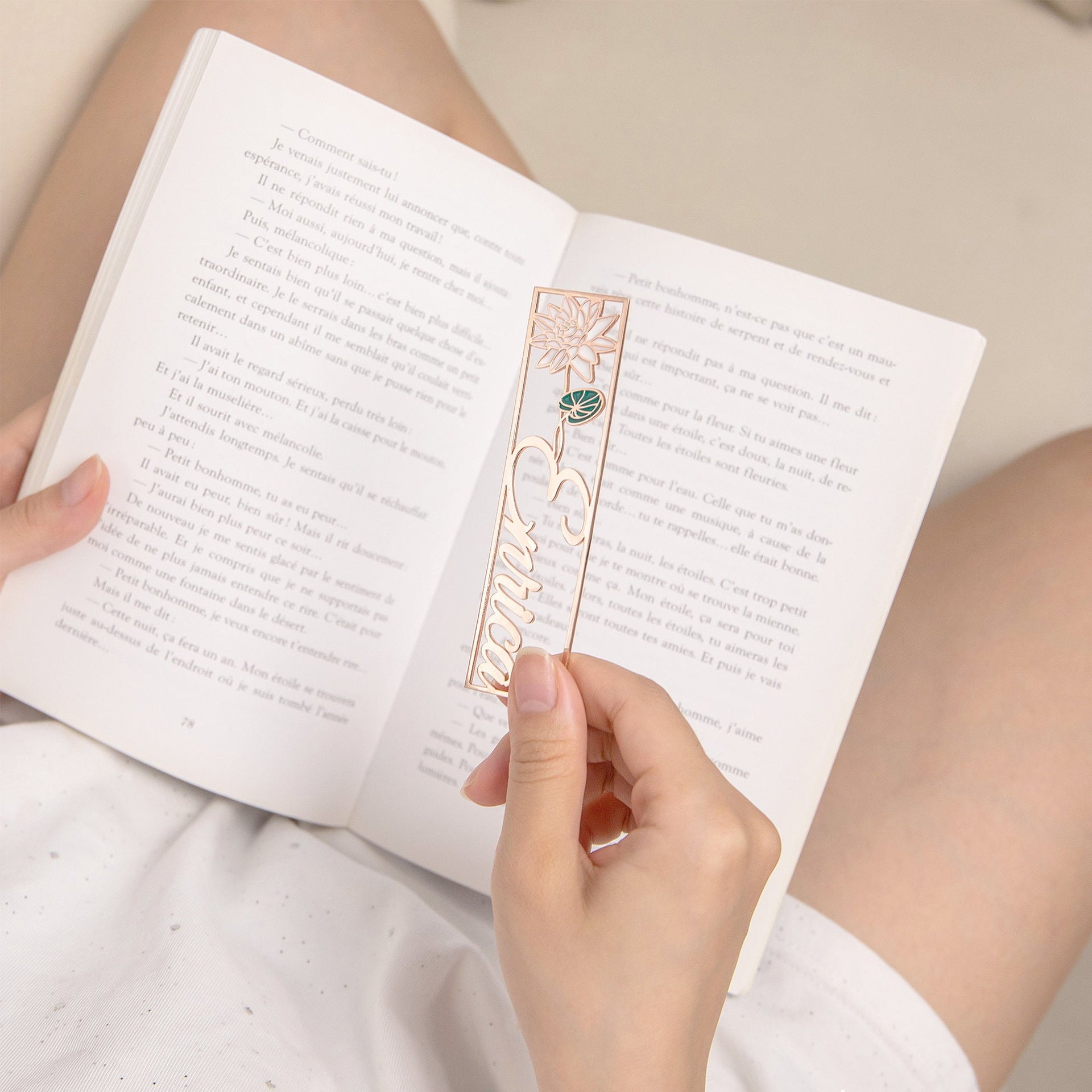 customized birthday flower name Color dripping oil bookmark