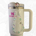 Deluxe Butterfly Beaded Tumbler Charm Necklace  - Blue
