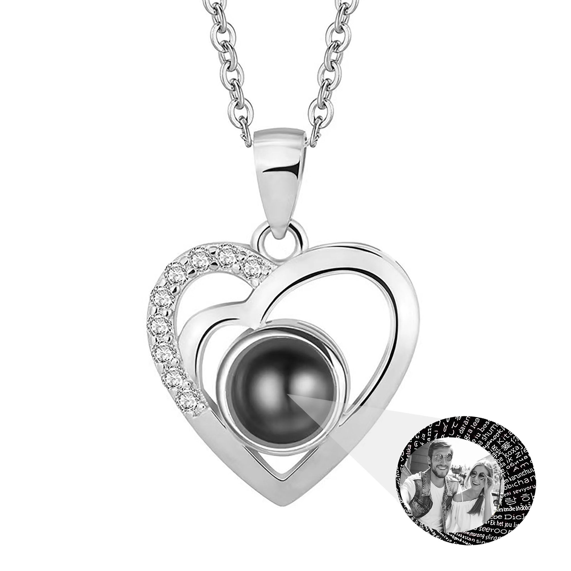 Customizable photo Projection Necklace Pendant Jewelry For Lover Girlfriend
