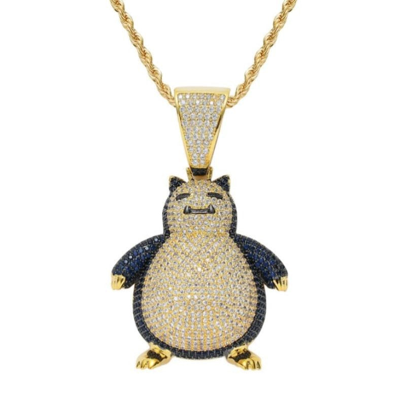 Hip Hop Fierce Shark Inlaid Zircon Pendant Charm Trend Necklace