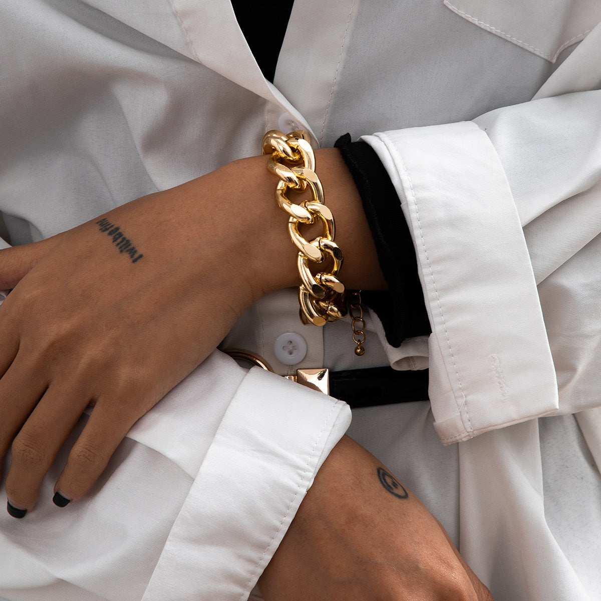 Hip Hop Thick Link Chain Bracelet Women's CCB Material