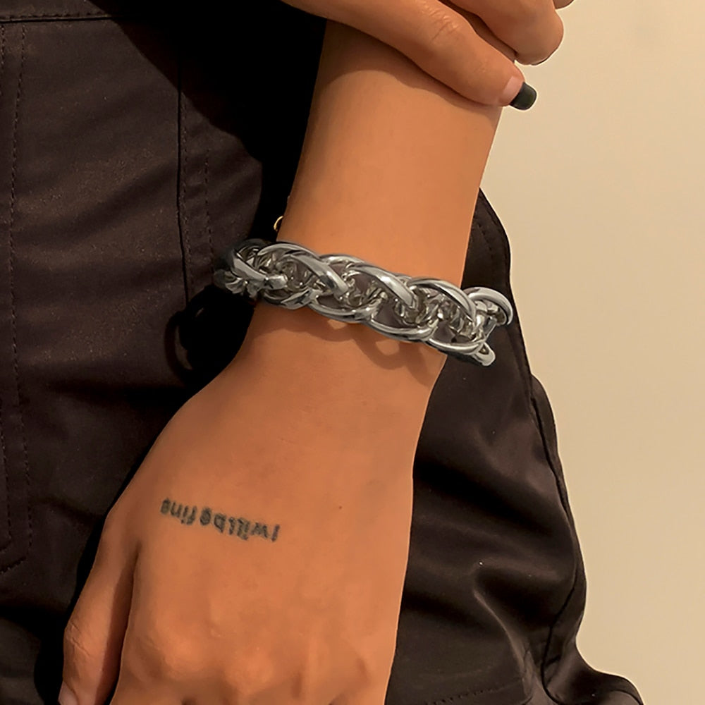 Hip Hop Thick Link Chain Bracelet Women's CCB Material