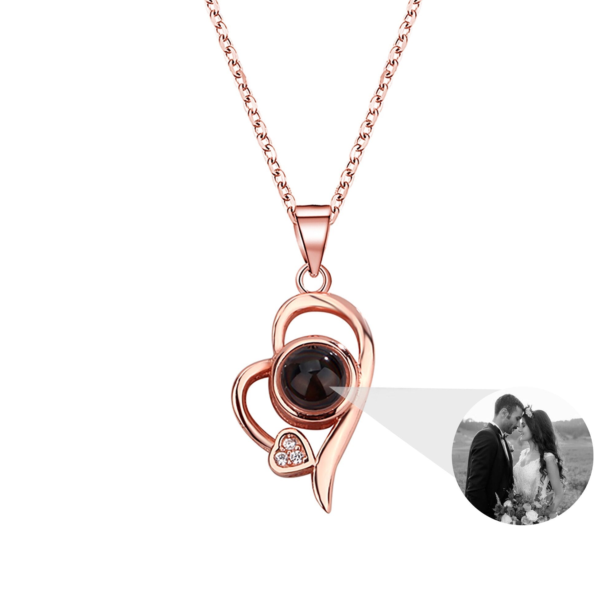 Customized photo projection necklace Couple Romantic Cute Accessories