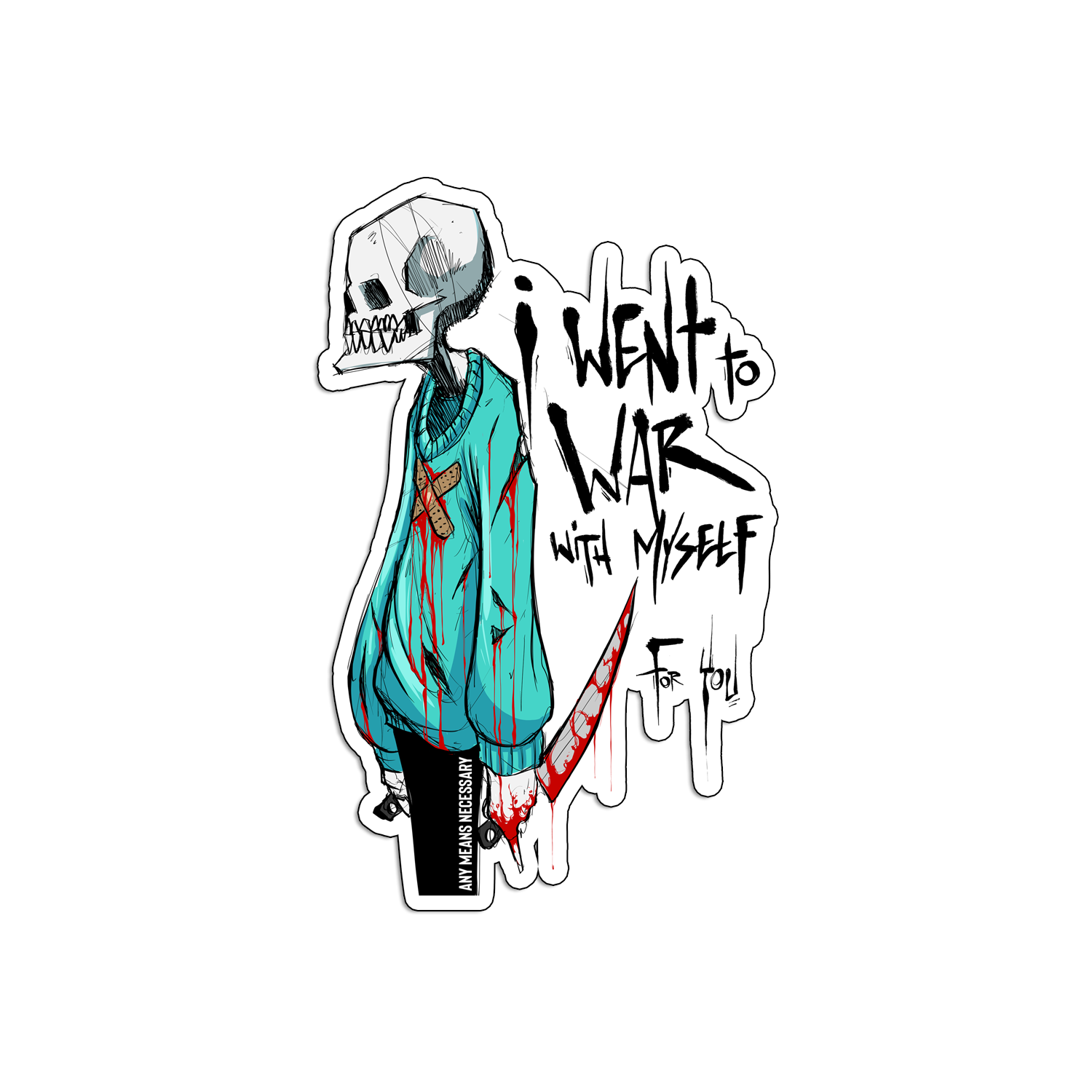 War with Myself Sticker