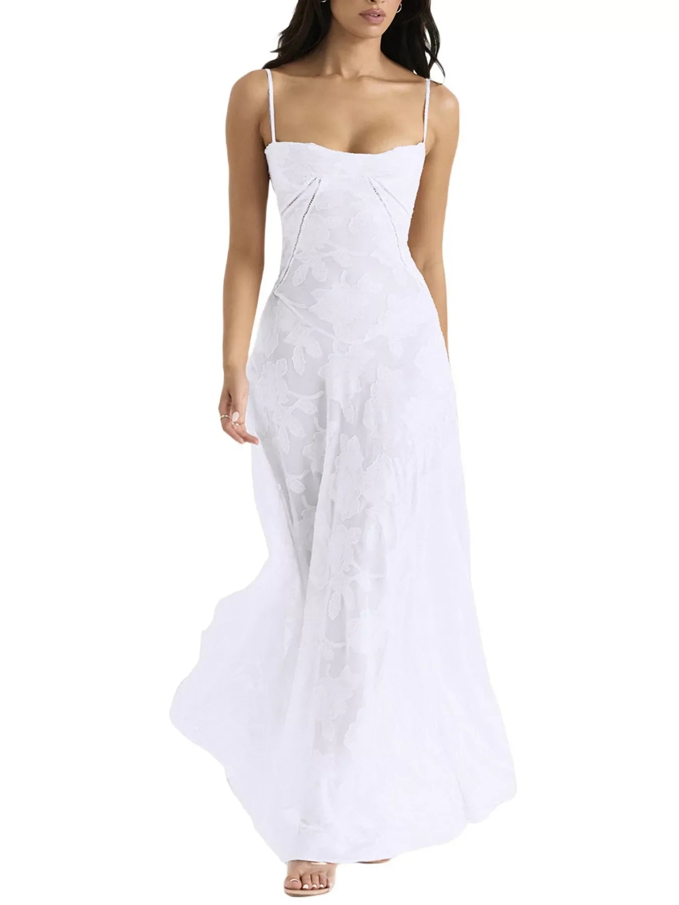 Lace Spaghetti Strap Maxi Dress
