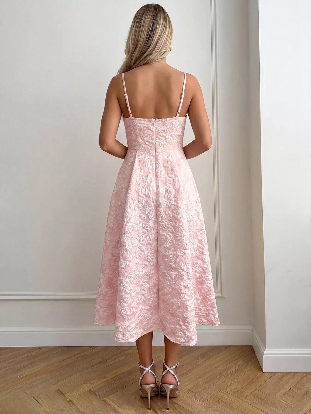 Textured A Line Midi Dress