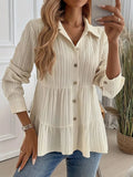 Striped Tiered  Button Down Shirt