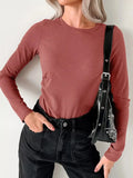 Ribbed Long Sleeve Fitted Bodysuit