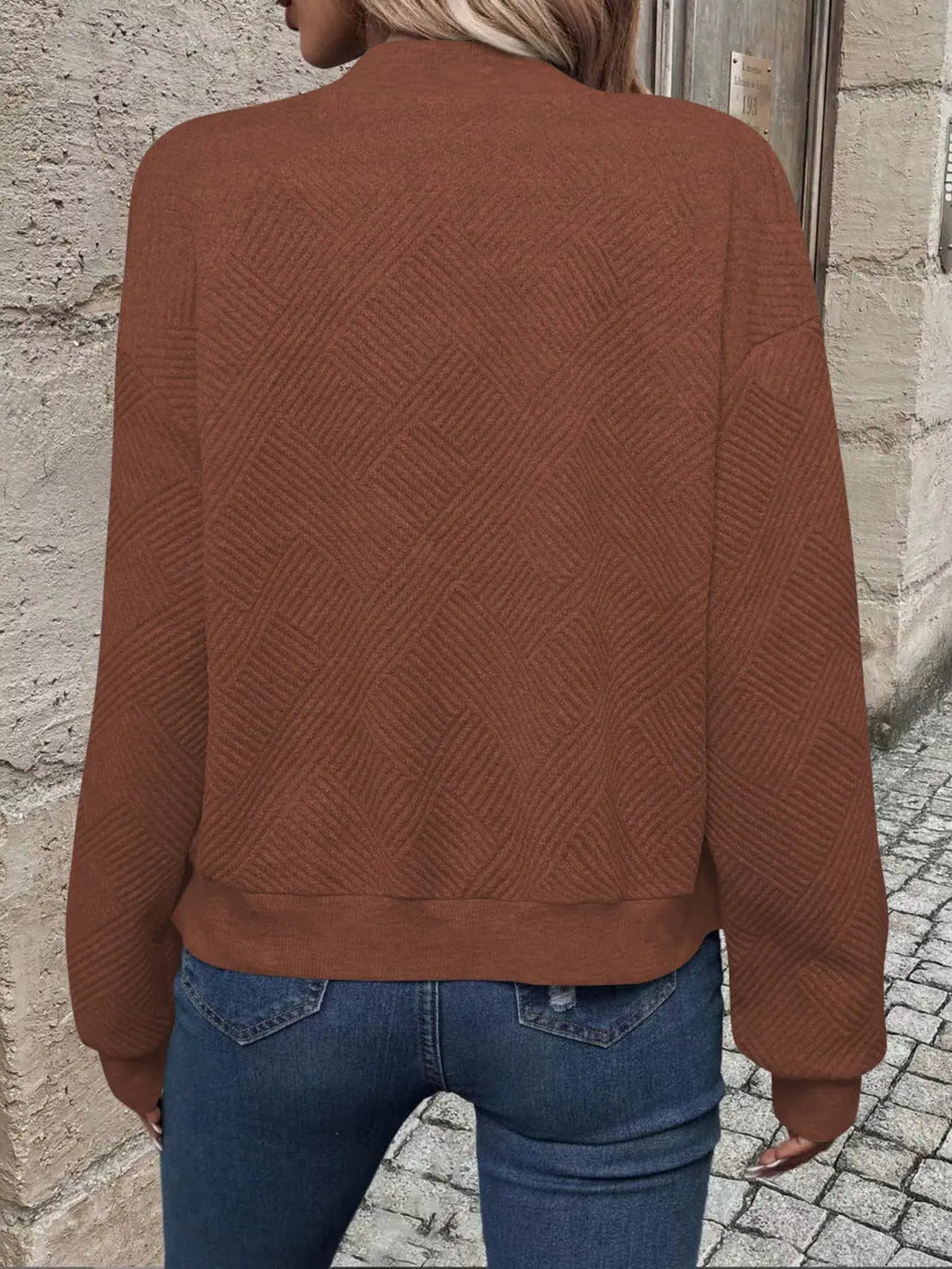 Texture Zip Up Bomber Jacket