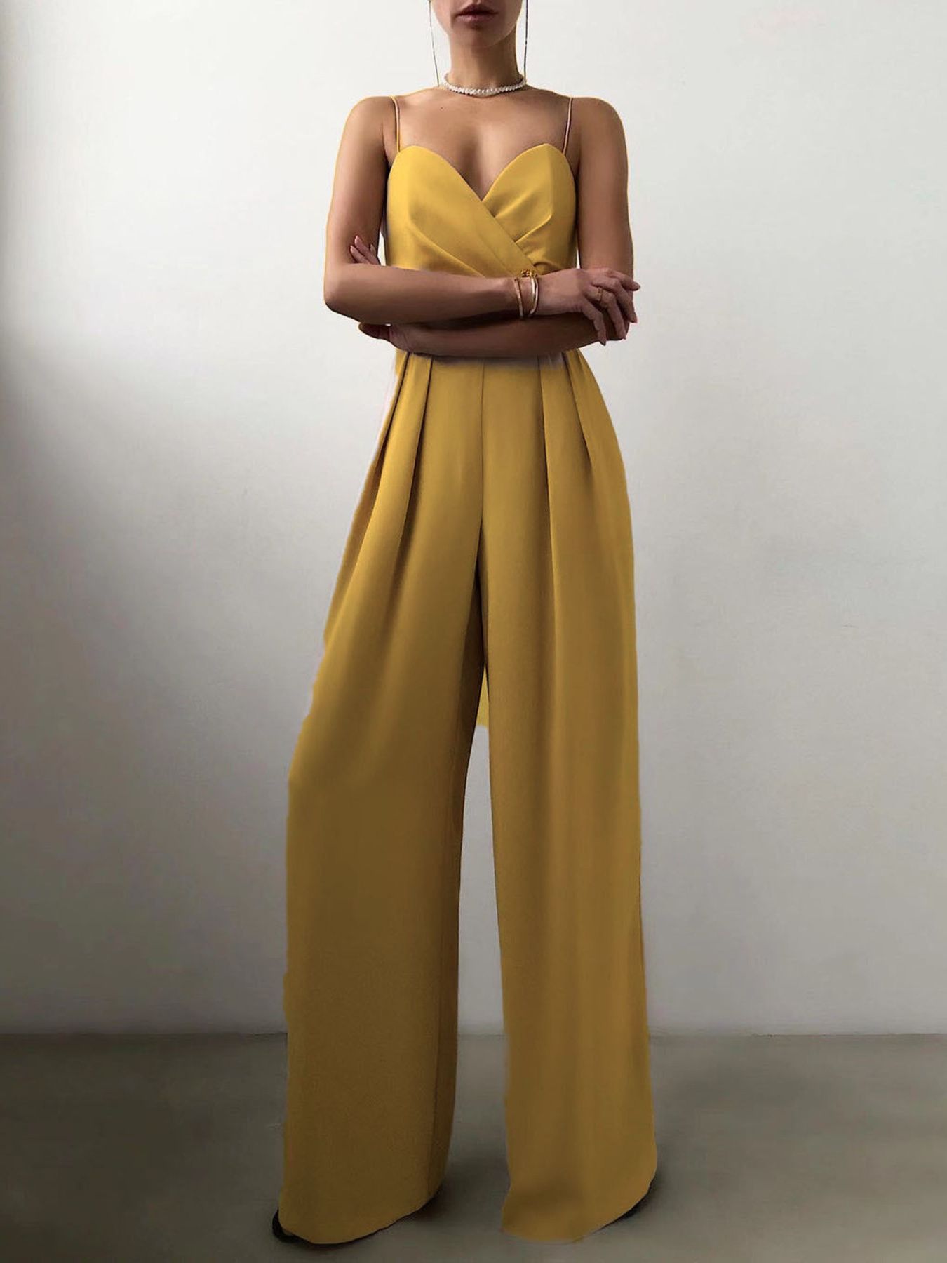 Full Size Spaghetti Strap Wide Leg Jumpsuit