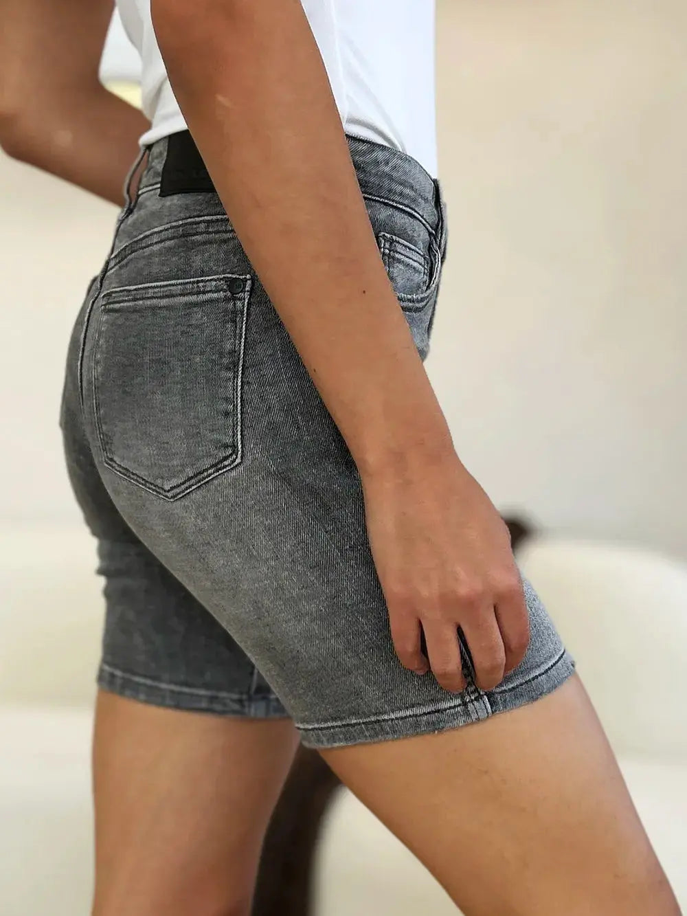 Full Size High Waist Washed Denim Shorts by Judy Blue Jeans