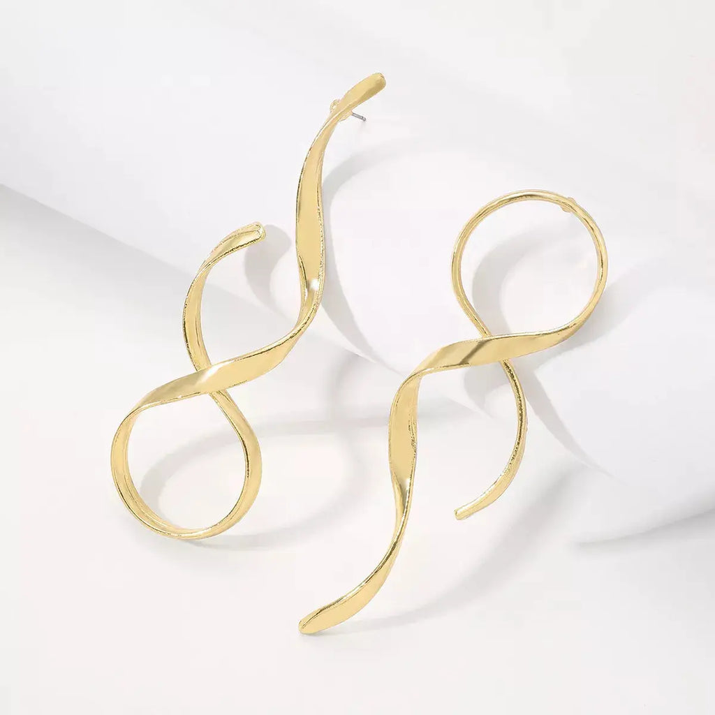 Alloy Spiral Drop Earrings