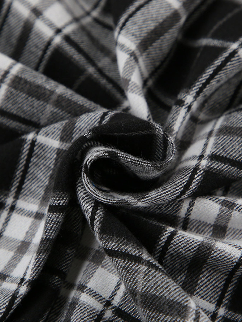 Black Oversized Plaid Button Up Shirt