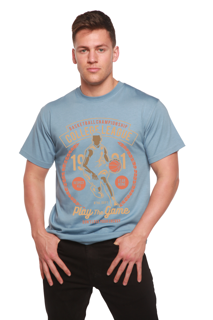 College League Men's Bamboo Viscose/Organic Cotton Short Sleeve Graphic T-Shirt