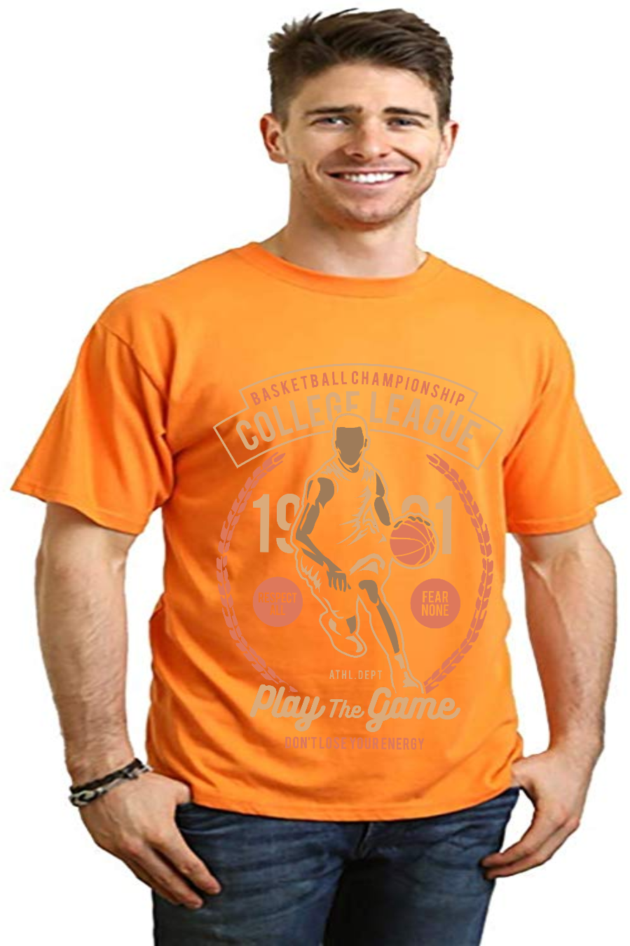 College League Men's Bamboo Viscose/Organic Cotton Short Sleeve Graphic T-Shirt