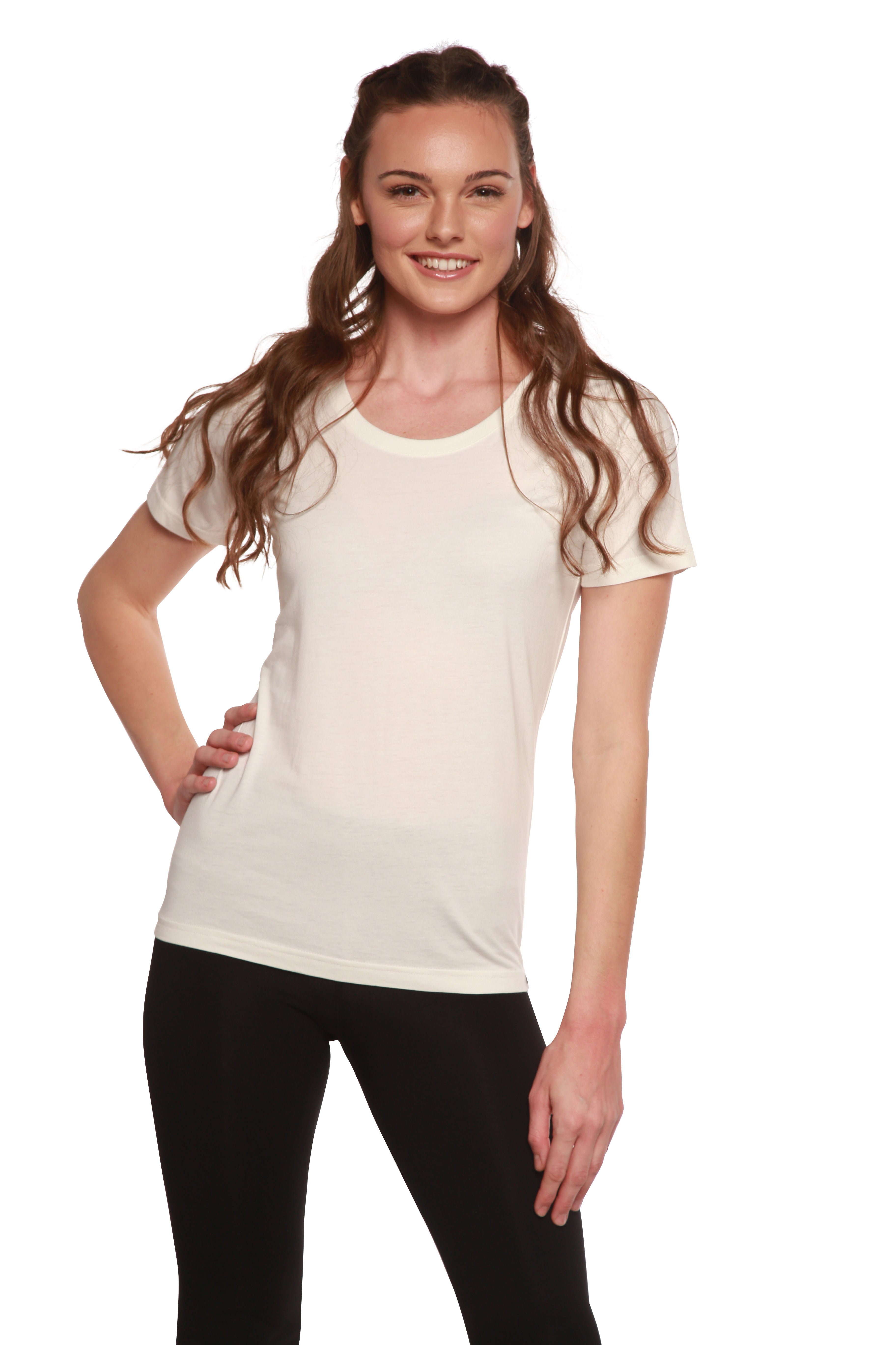 Custom Printed Women's Bamboo/Cotton Short Sleeve Scoop Neck Graphic T-Shirt