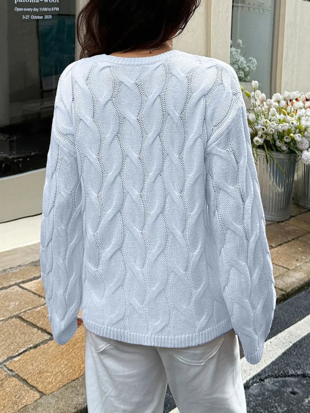 Long Sleeve Cable Knit Sweater