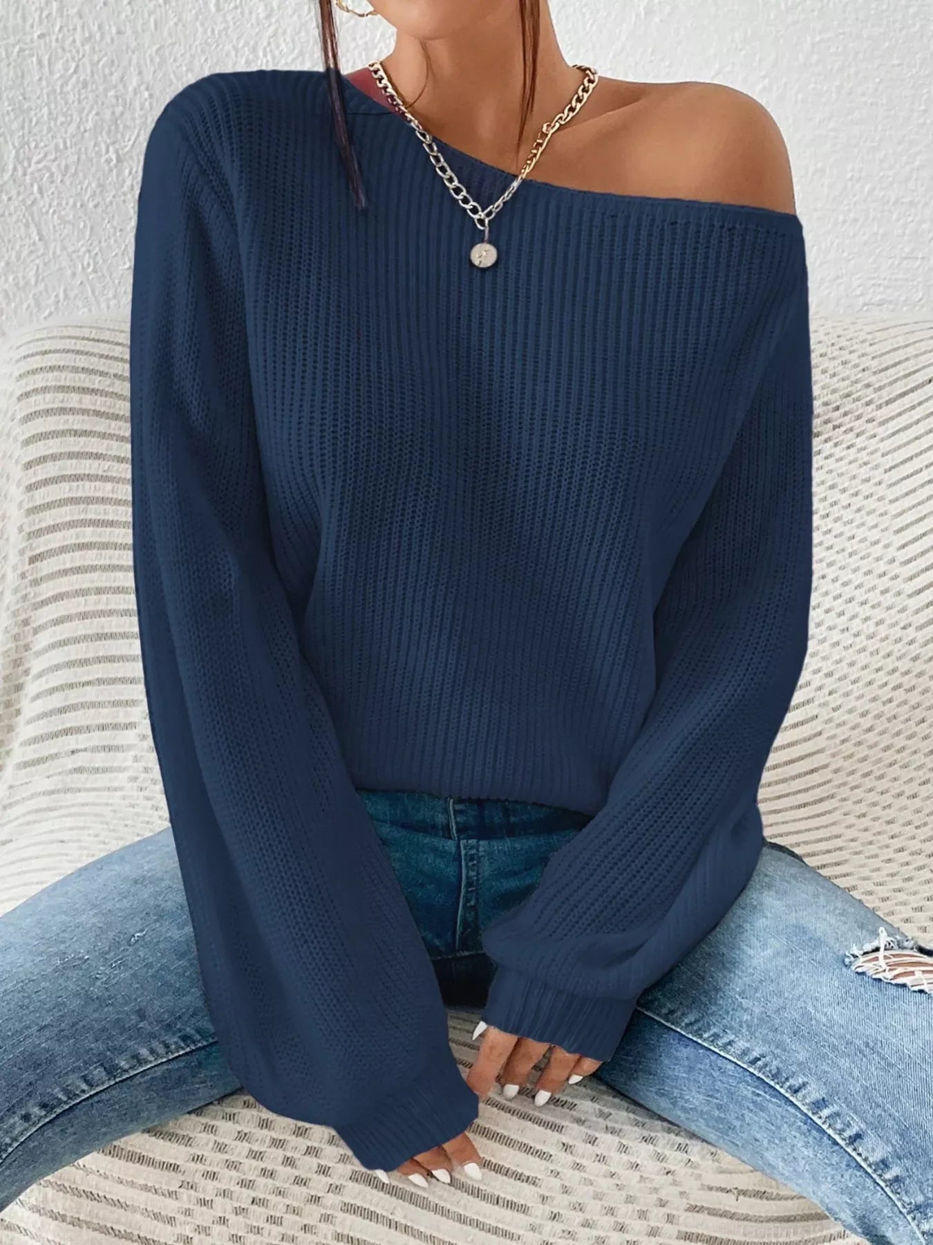 Knit One Shoulder Sweater