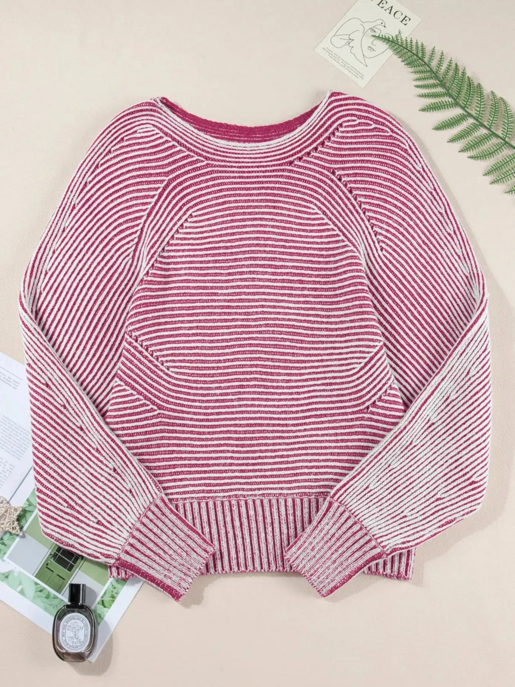 Striped Casual Boat Neck Sweater