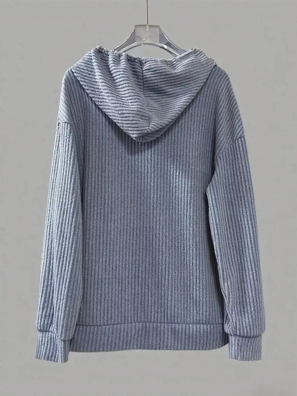 Button Front Drawstring Hoodie