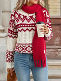 Long Sleeve Cable Knit Christmas Sweater