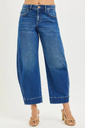RISEN Jeans - Mid Rise Crop Barrel Jeans