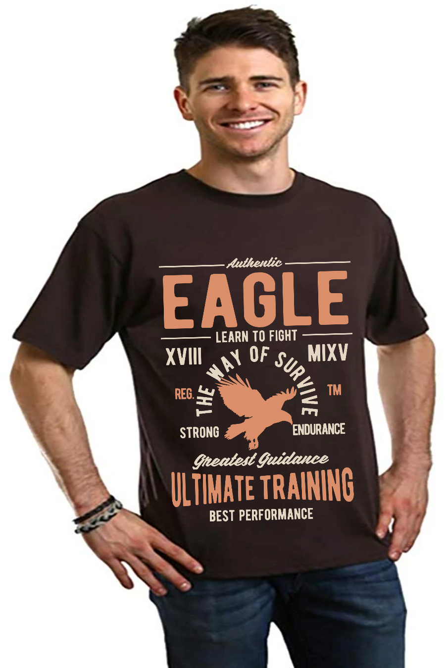 Eagle Men's Bamboo Viscose/Organic Cotton Short Sleeve Graphic T-Shirt