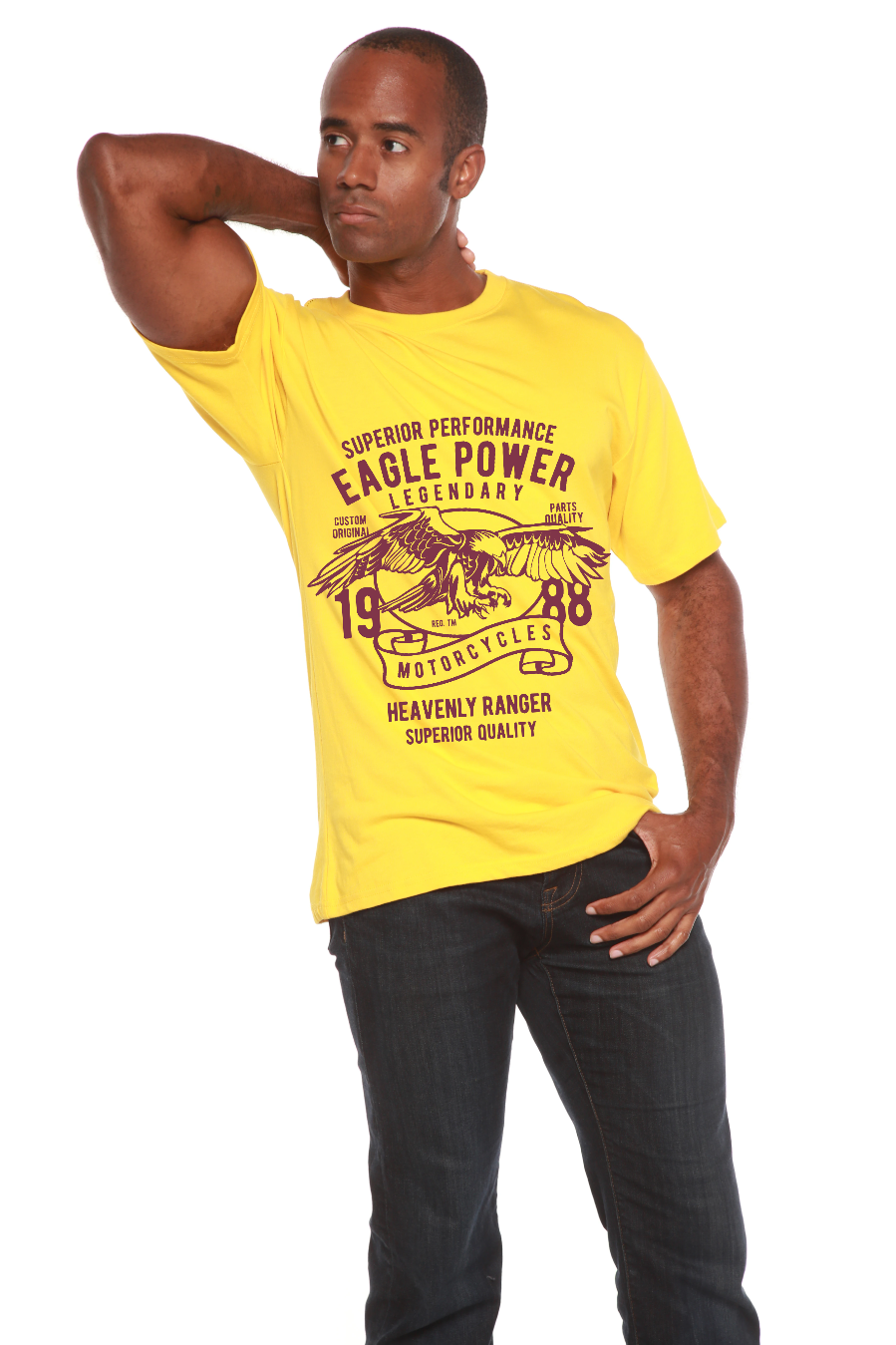 Eagle Power Men's Bamboo Viscose/Organic Cotton Short Sleeve Graphic T-Shirt