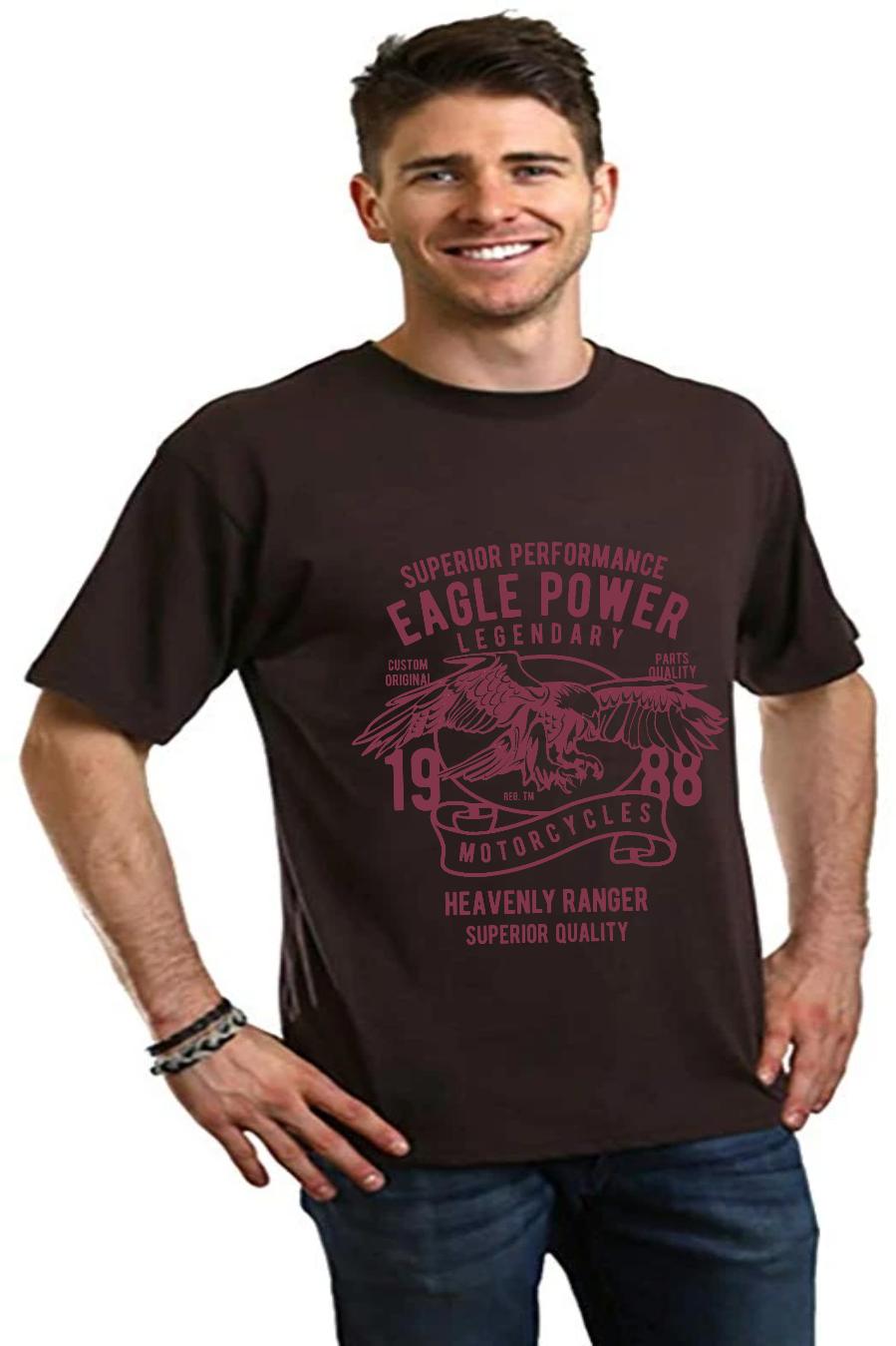 Eagle Power Men's Bamboo Viscose/Organic Cotton Short Sleeve Graphic T-Shirt
