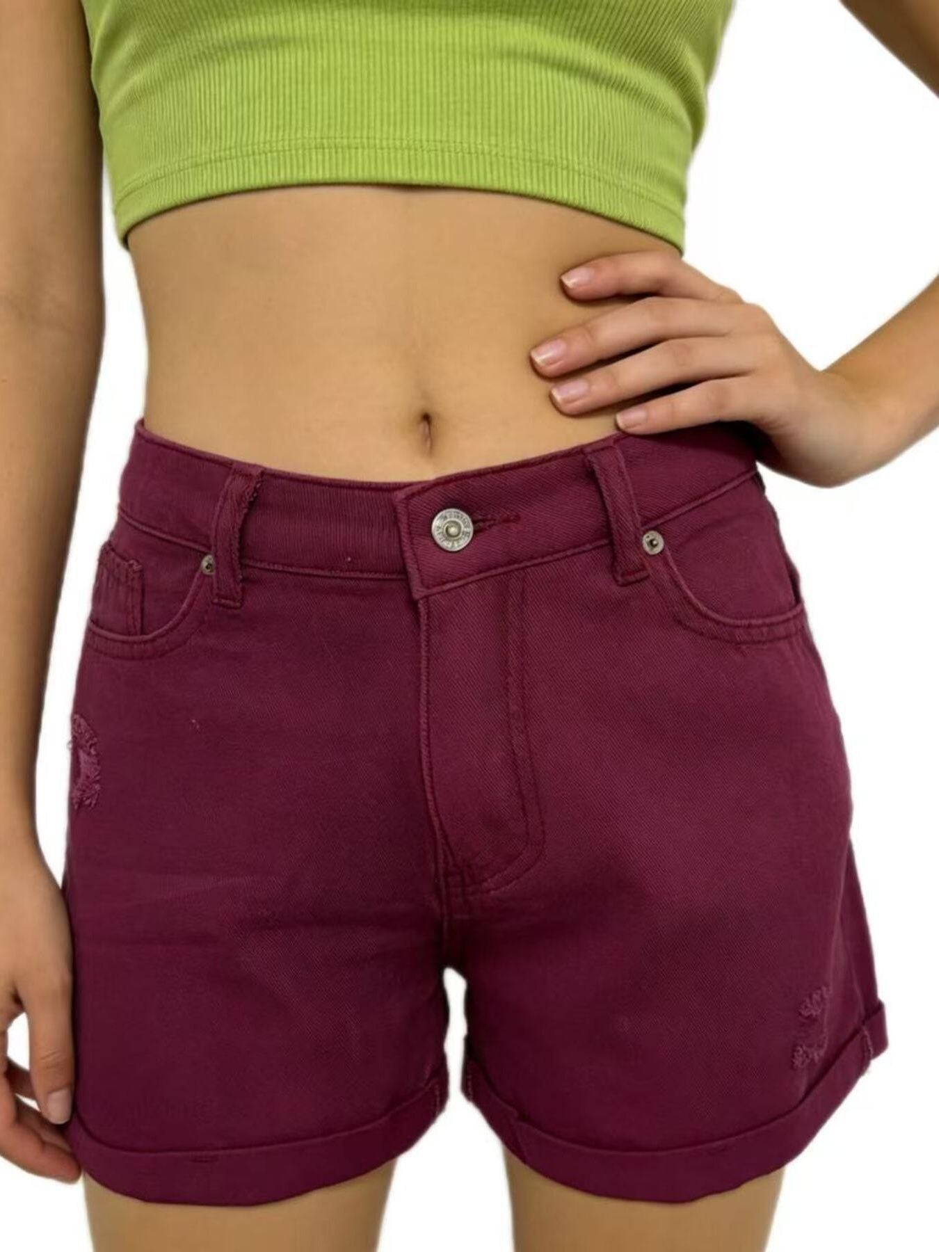High Waisted Distressed Shorts
