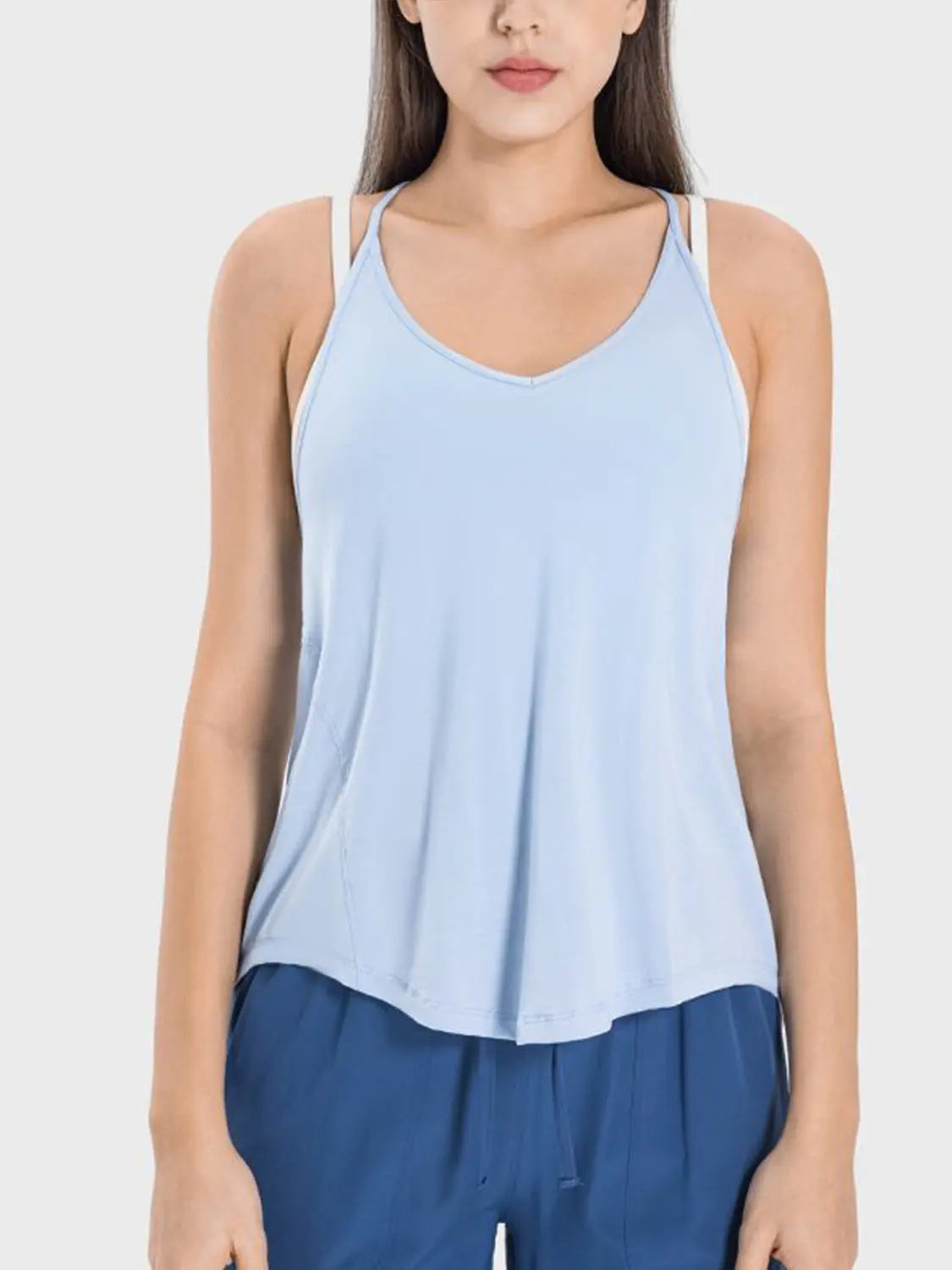 Slit Spaghetti Strap Scoop Neck Cami