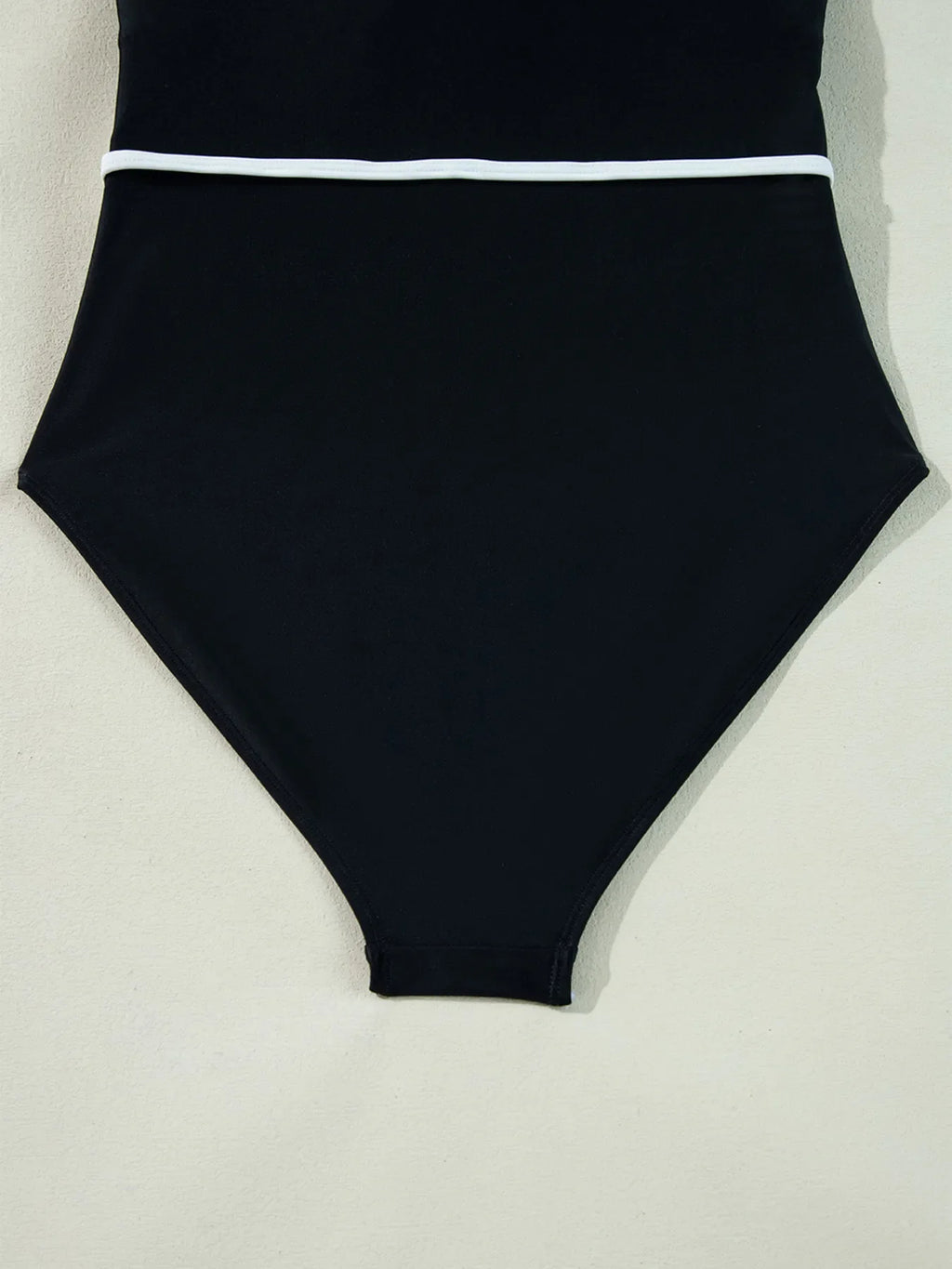 Ruffle Trim V Neck One Piece Swimsuit