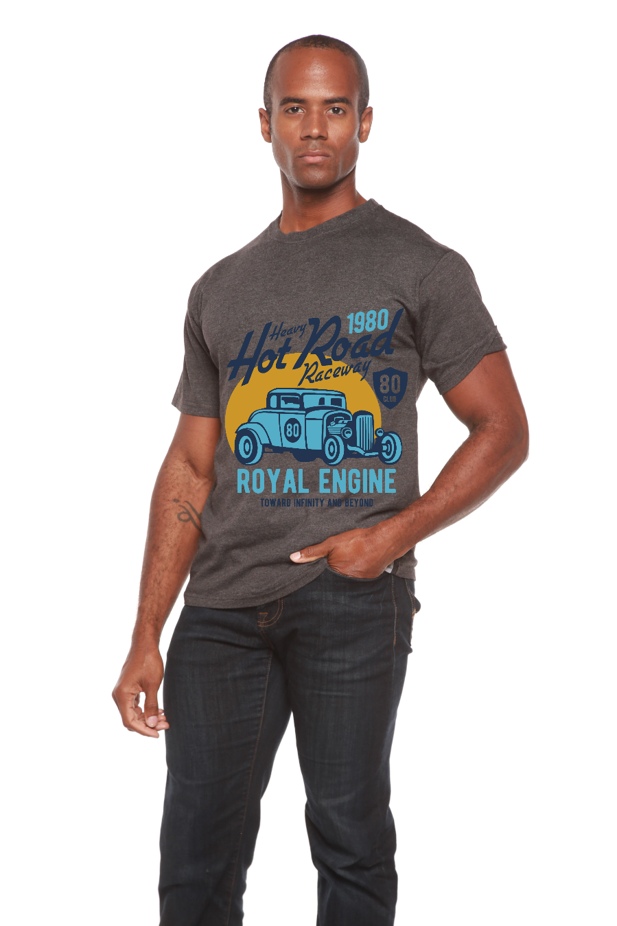 Heavy Hot Road Men's Bamboo Viscose/Organic Cotton Short Sleeve Graphic T-Shirt