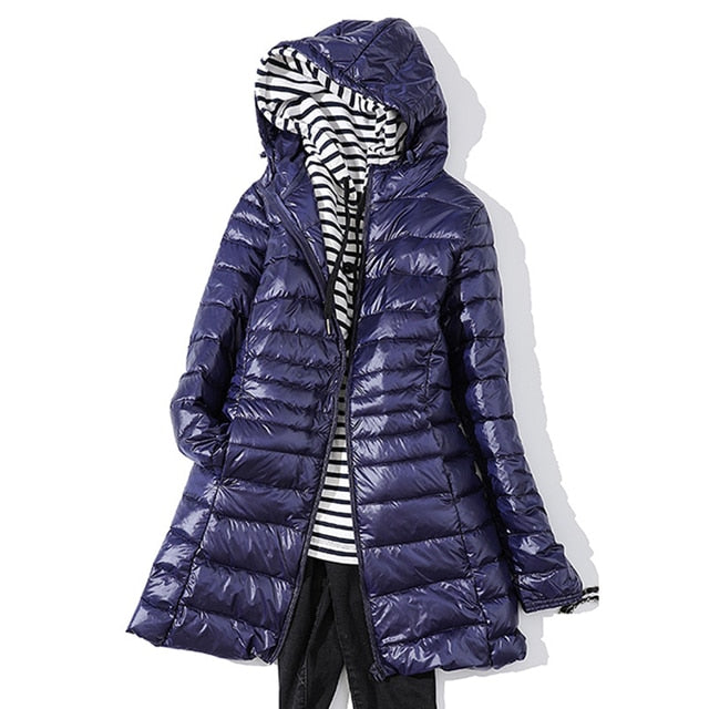Long Down Jacket 7XL Plus size Women Winter Ultra Light Down Jacket Women With Hooded Down Coat-2
