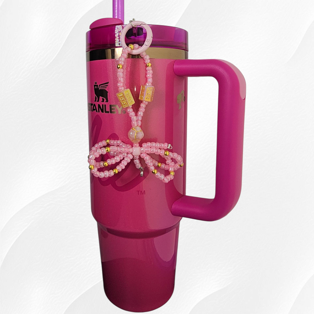 Egyptian Beaded Ribbon Bow Tumbler Straw Charm