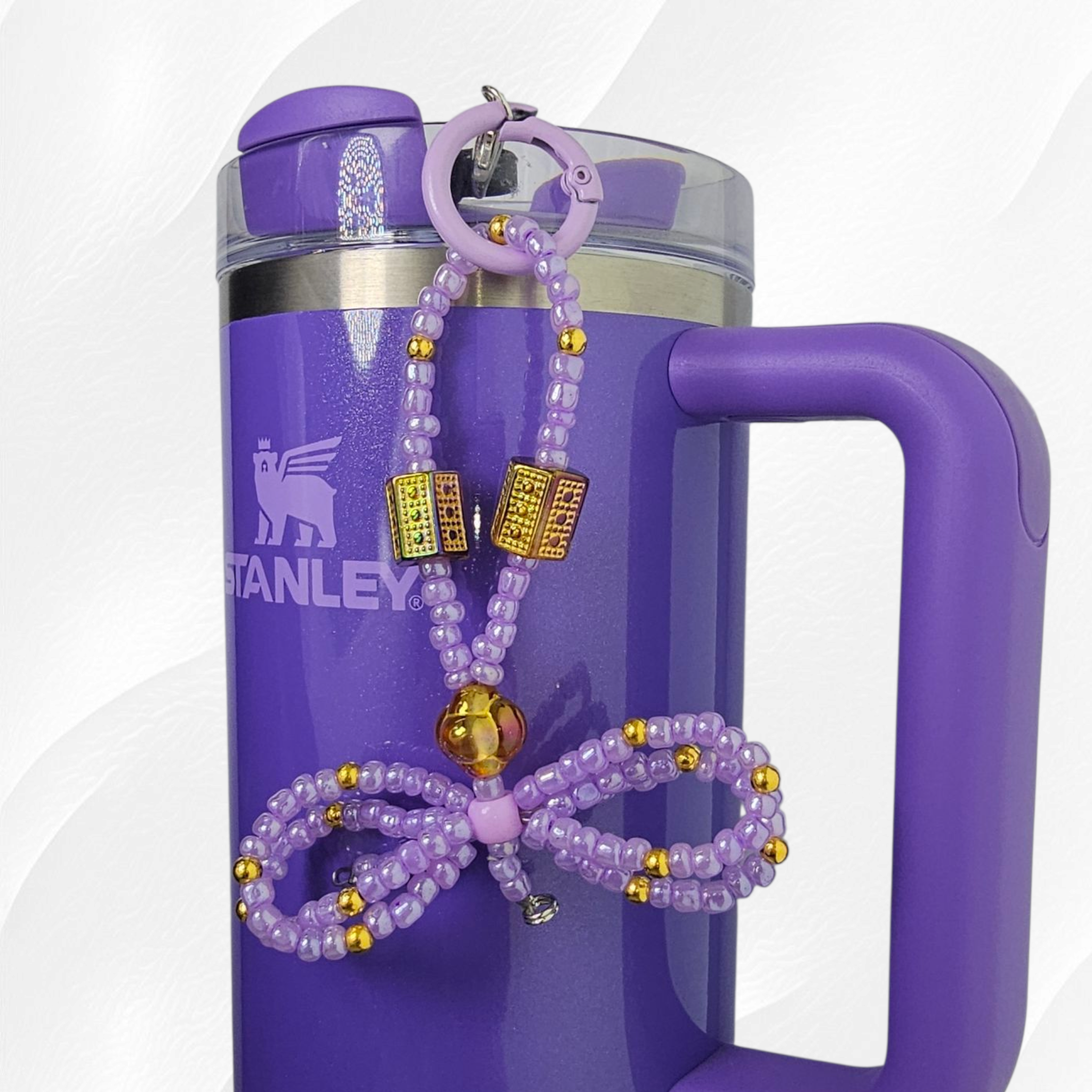 Egyptian Beaded Ribbon Bow Tumbler Straw Charm
