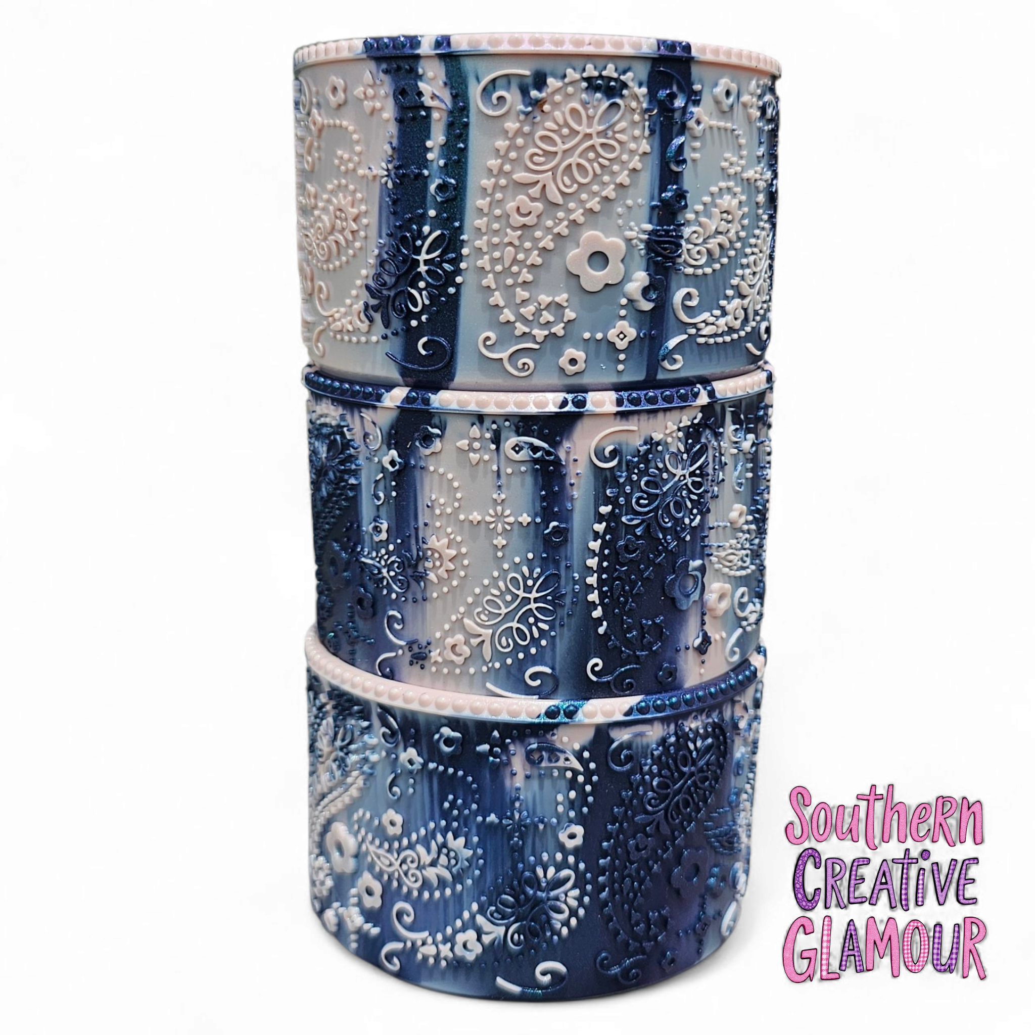 Princess Paisley Silicone Tumbler Boot | Metallic Pink Dusk Shimmer