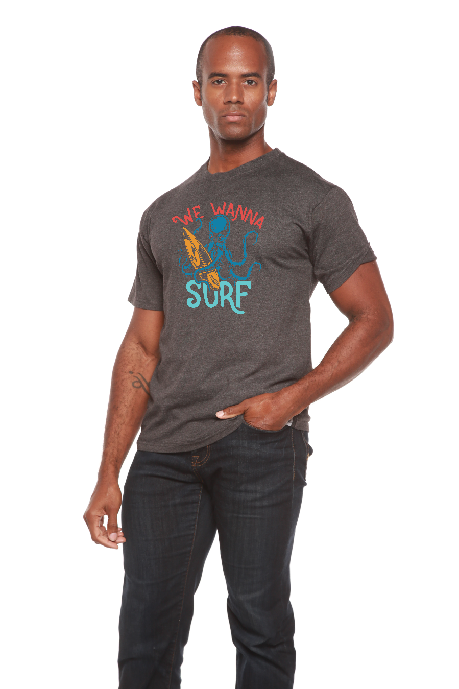 We Wanna Surf Men's Bamboo Viscose/Organic Cotton Short Sleeve Graphic T-Shirt